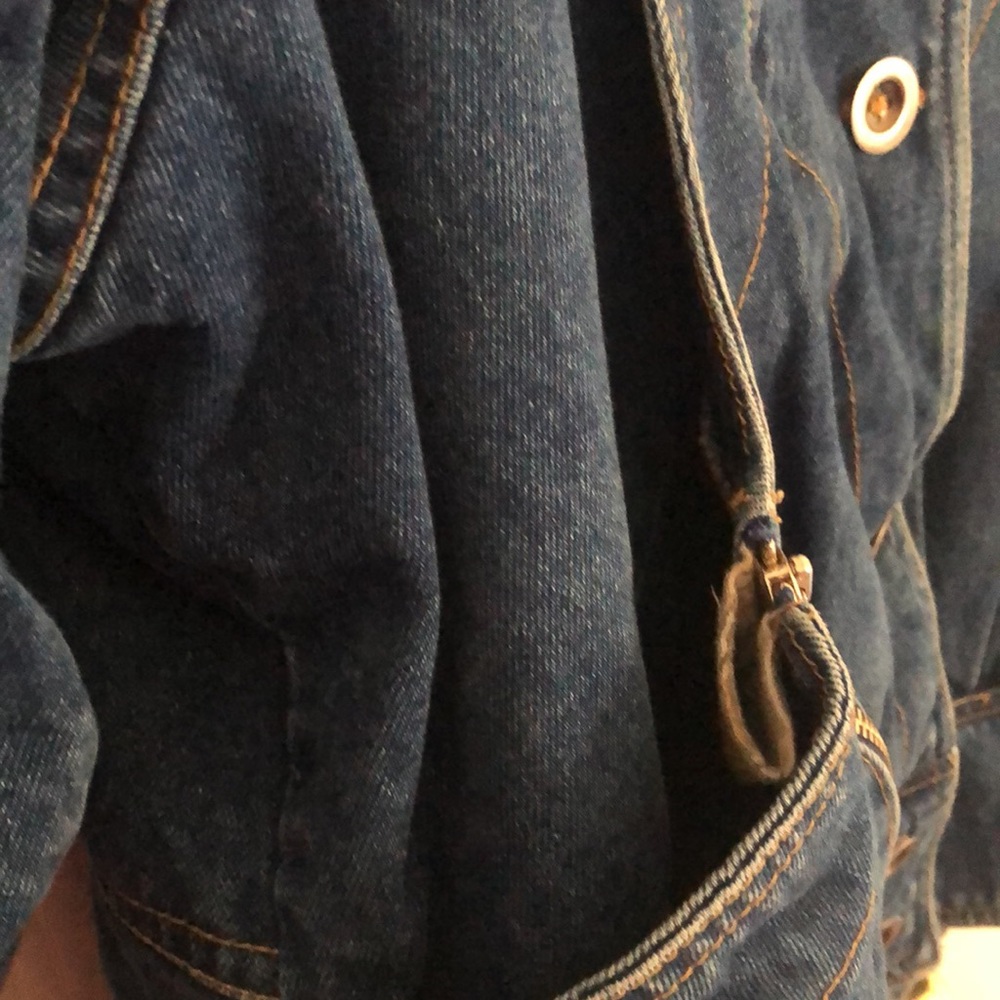 Woman’s Y2k unique retro rare VTG Denim Blue jean Jacket - Picture 11 of 16